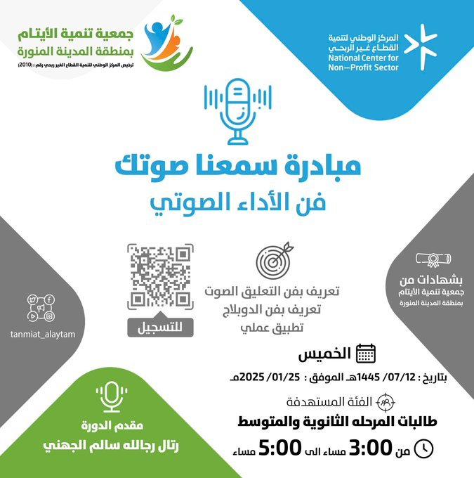 تنفيذ مشاركة اجتماعية بعنوان (سمعنا صوتك) بتاريخ 2024/01/25